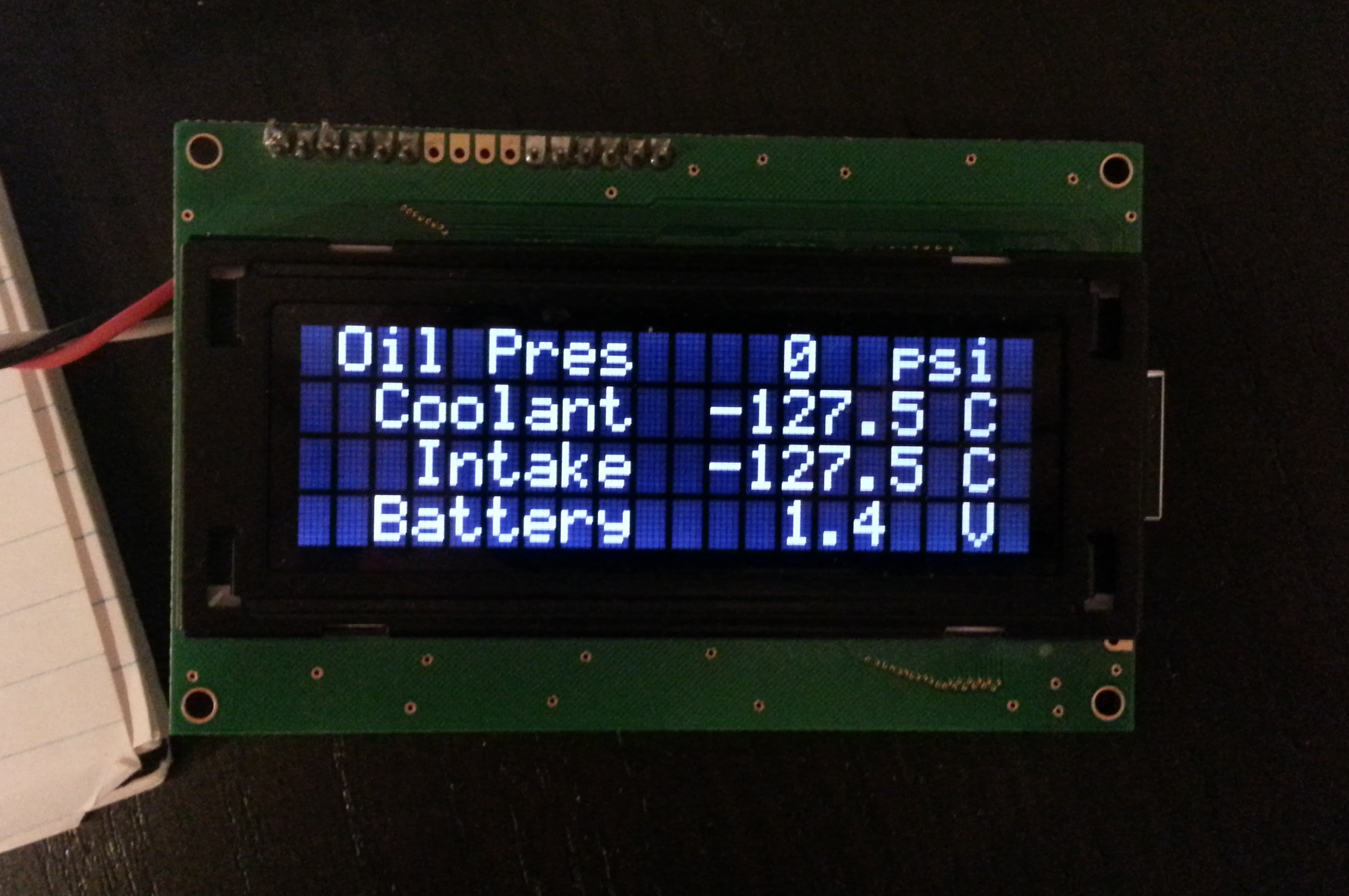 Engine monitor display without any sensors connected
