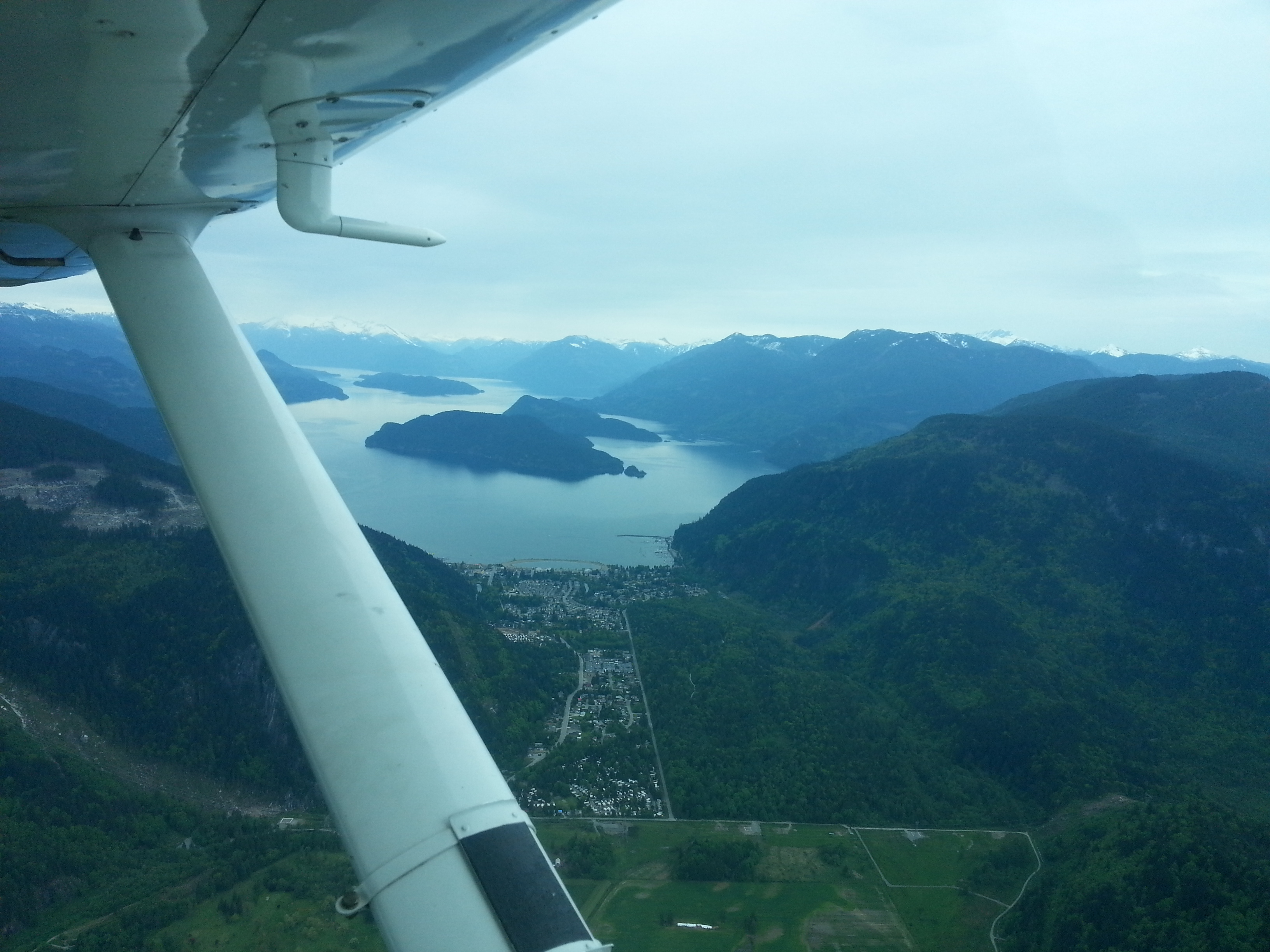 Looking north over Harrison Hot Springs and Echo Island