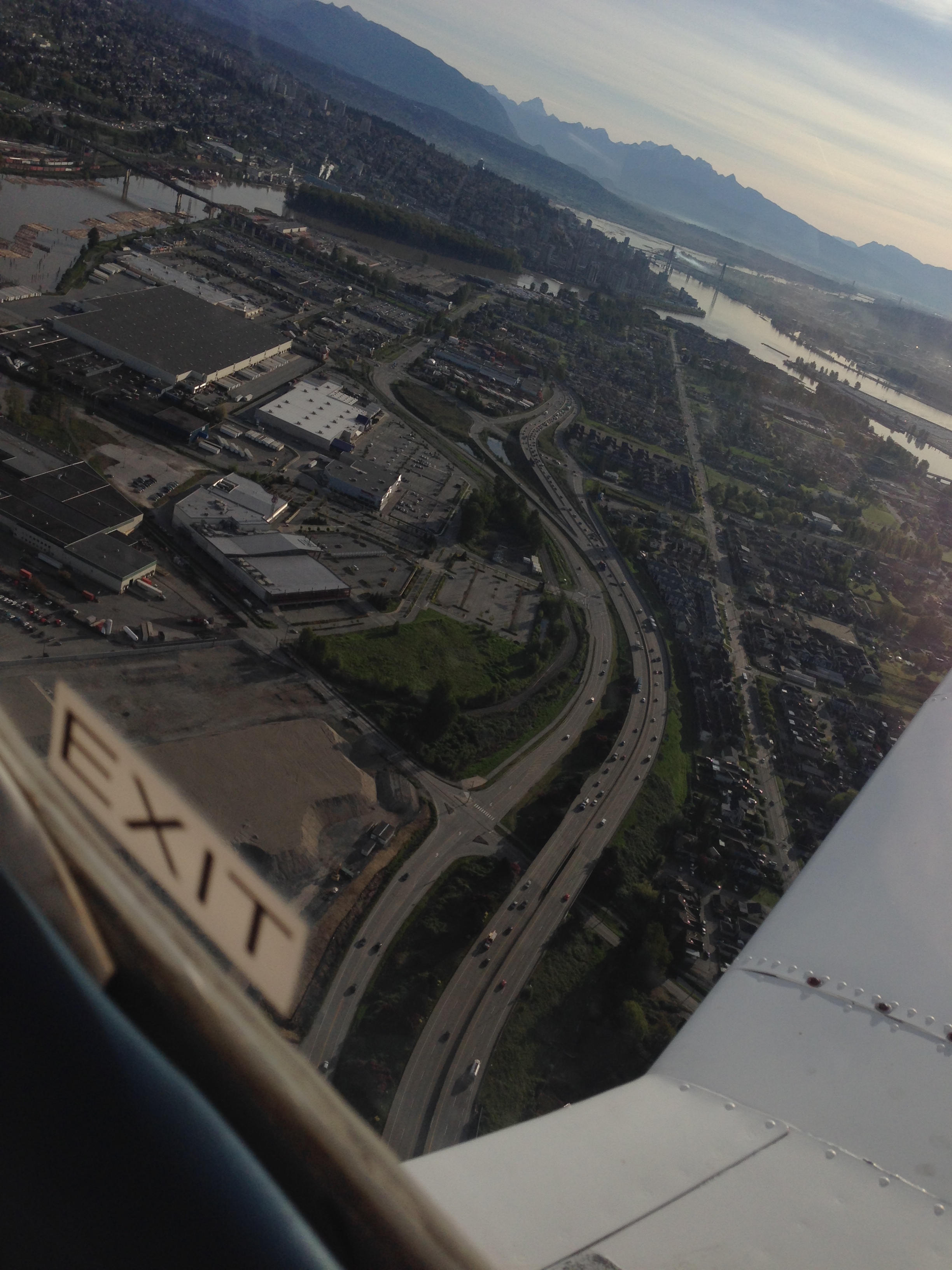 Awkward angle shot just after crossing the Fraser Bridge at 1100’