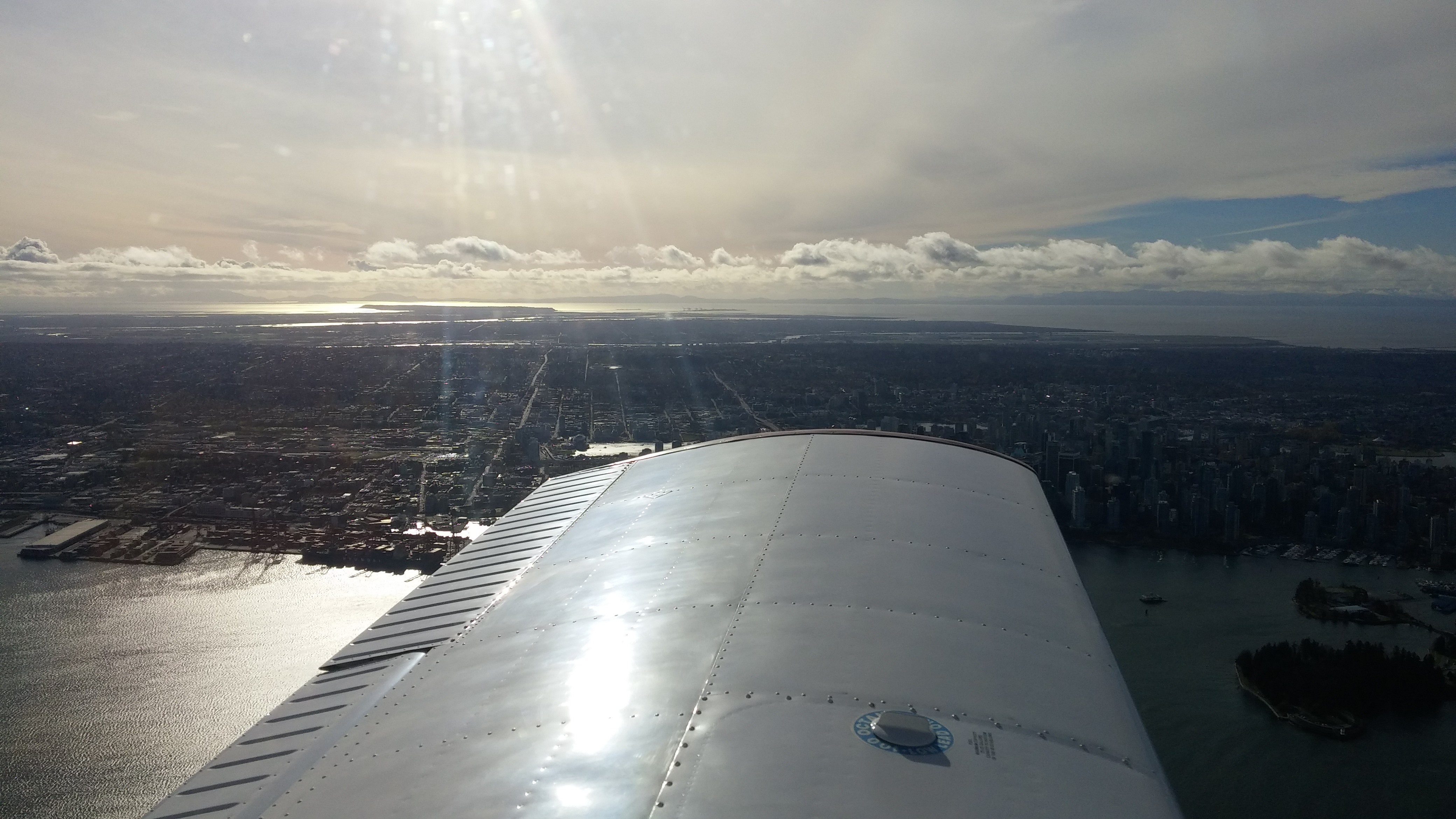 Over Vancouver Harbour, facing south