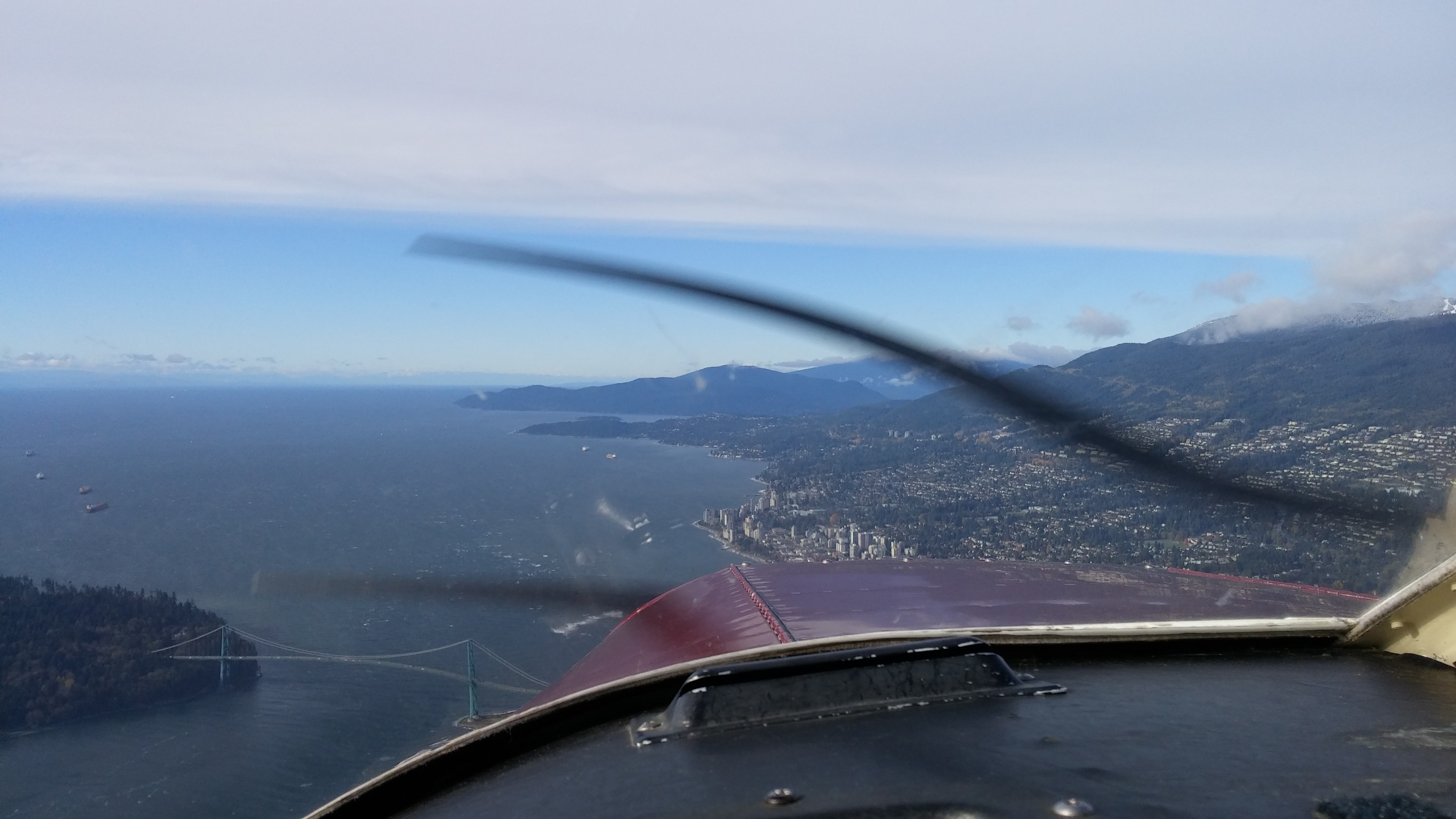 Over Vancouver Harbour, facing west