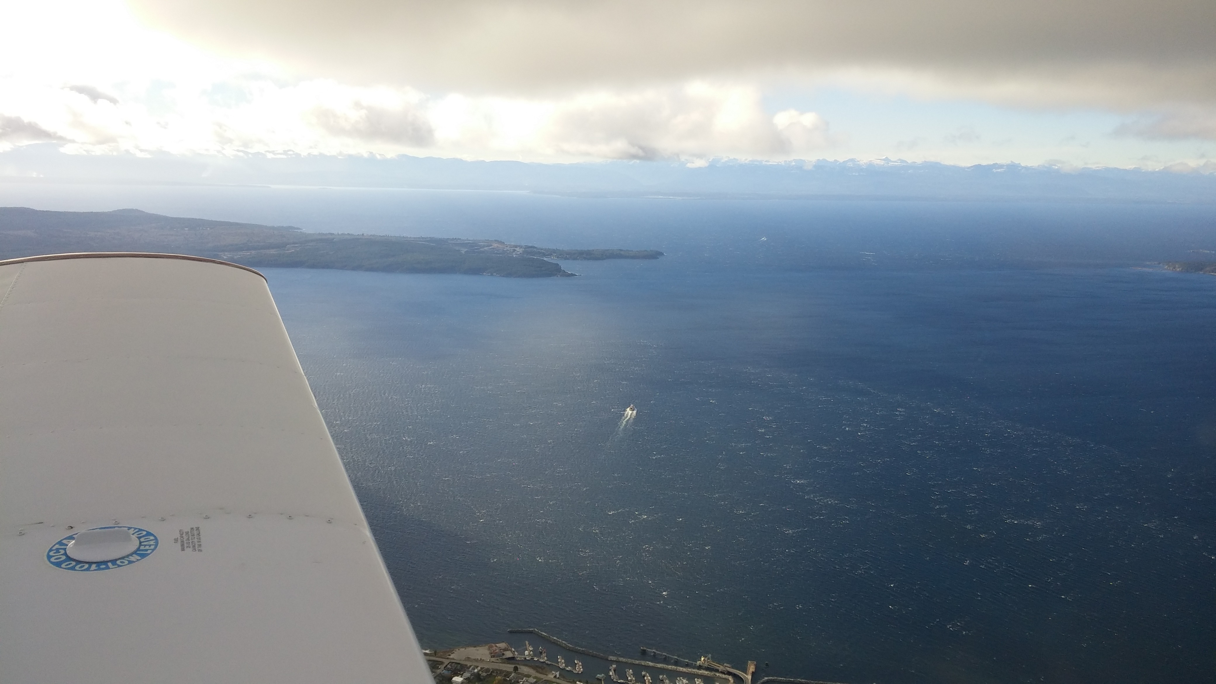 A boat leaving the Powell River Harbour