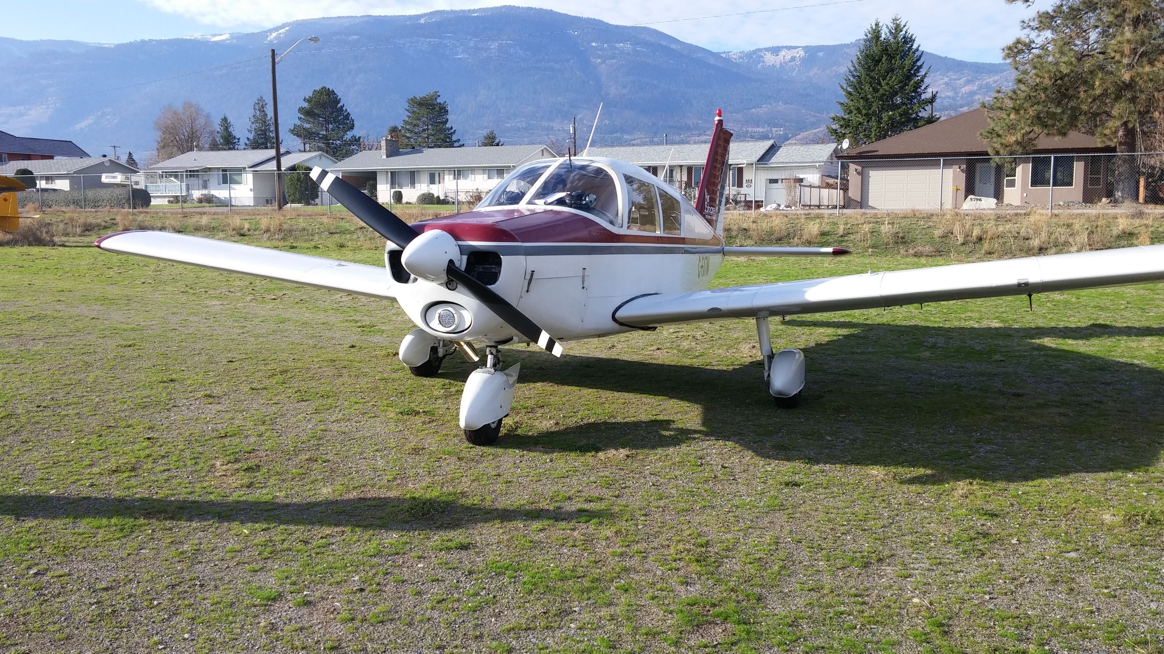 The Cherokee parked at Oliver Airport